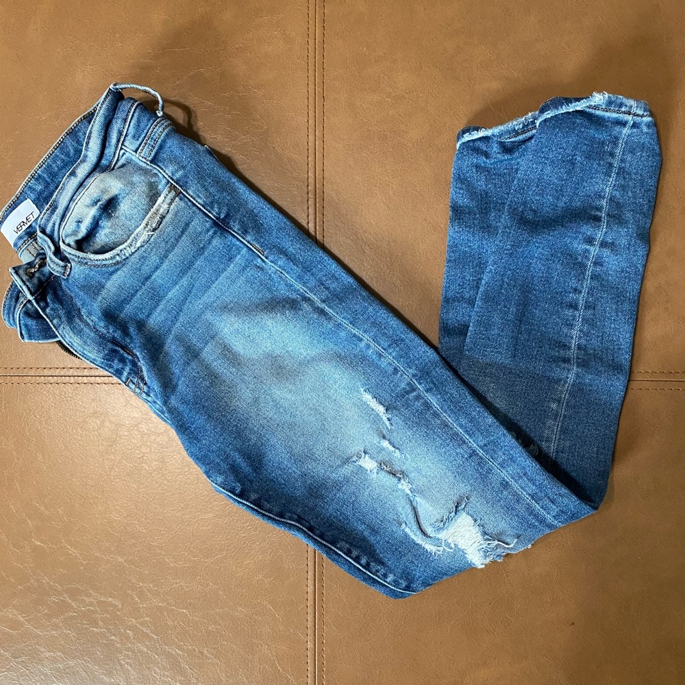 Vici Blue Distressed Skinny Jeans, Size 28
